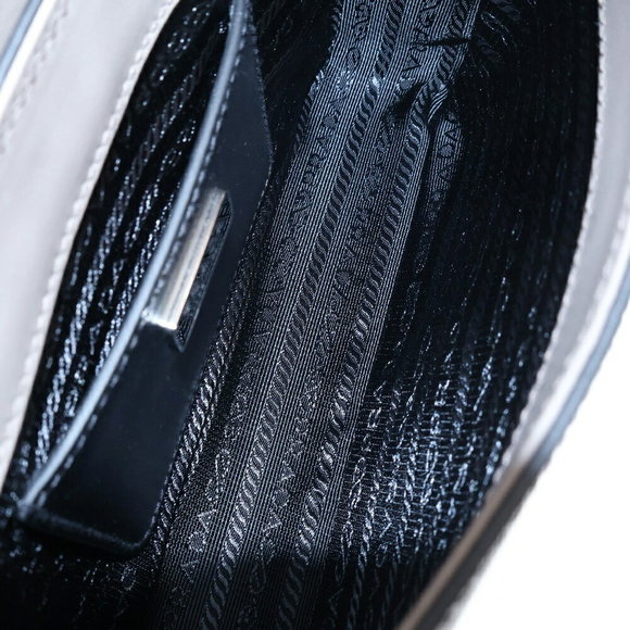 Prada Saffiano Leather Shoulder Bag Triangle Gray - Picture 4 of 5